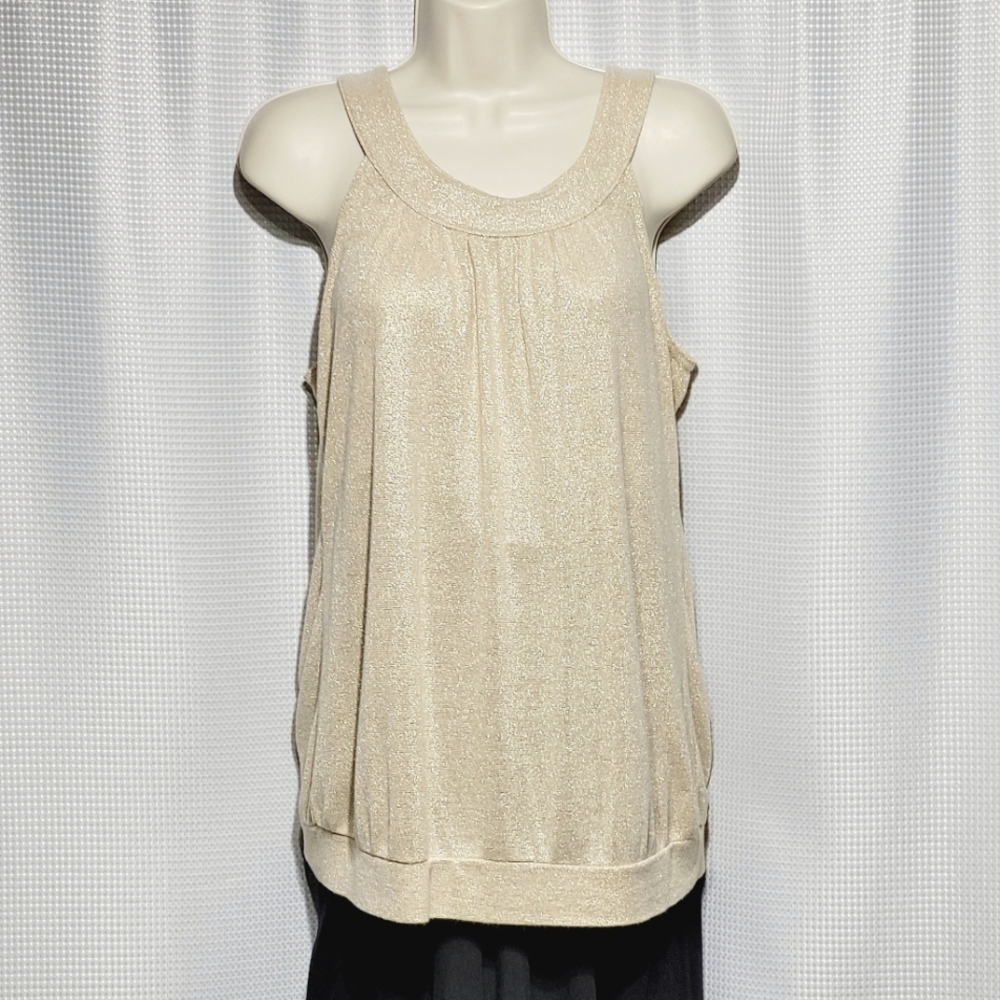 Old Navy Perfect Fit Metallic Beige Tank (XL)
